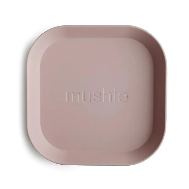 Mushie Set med barntallrikar Square Blush Erbjudandepris
