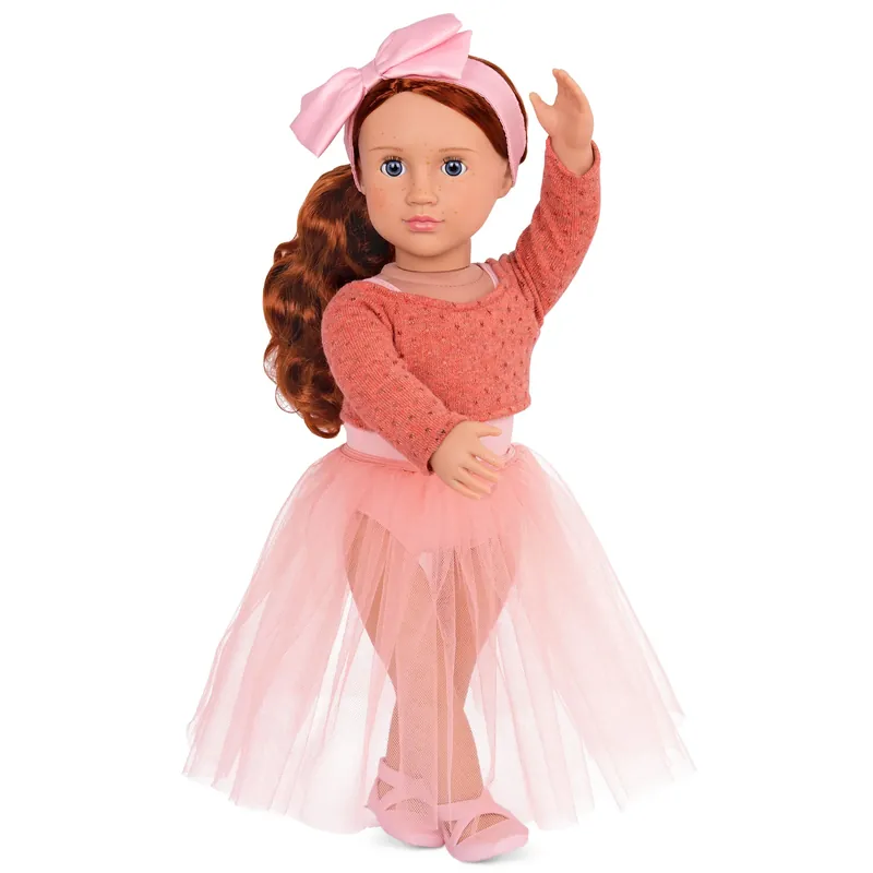 Endast denna vecka Our Generation barndocka Aubrie ballerina, rödhårig med fräknar