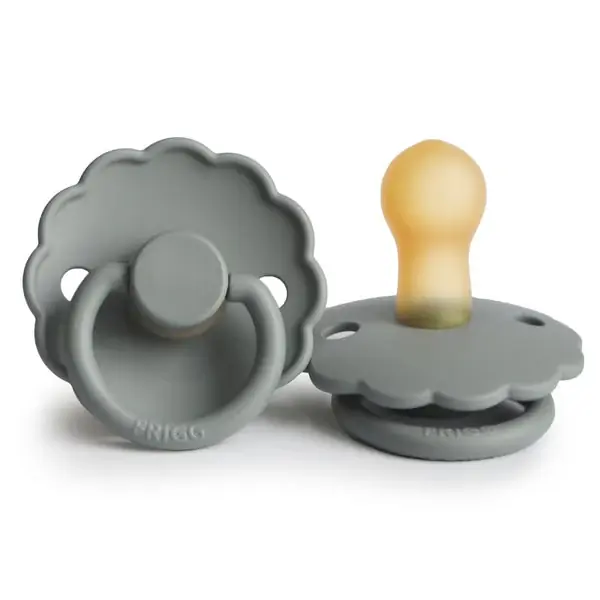 Frigg rund napp i gummi Daisy French Grey 6m+ Begränsat erbjudande