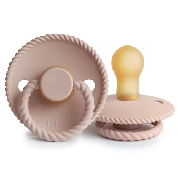 Snabb leverans Frigg baby gummi rund napp Rope Blush 0+