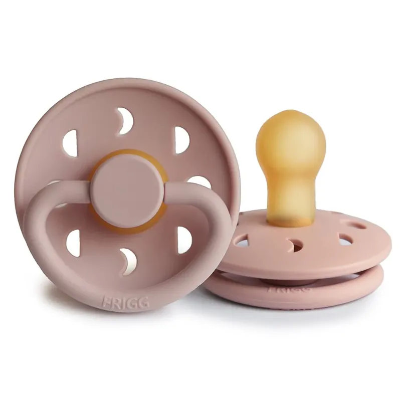 Frigg rund napp i gummi Moon Blush 6m+ Populär