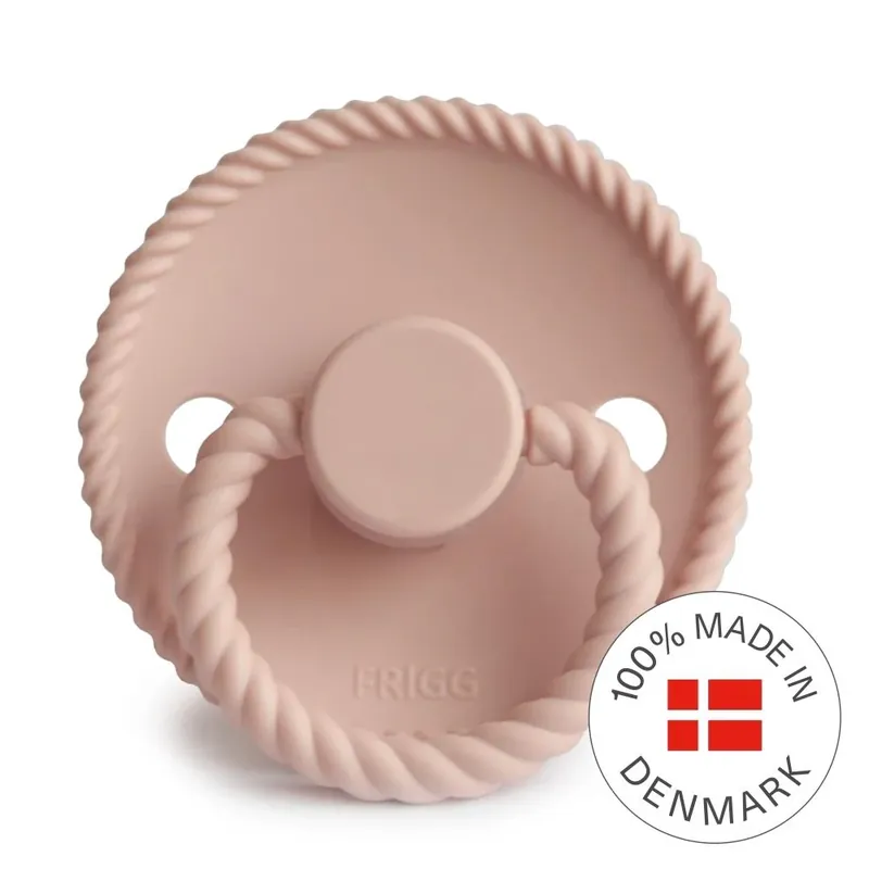 Frigg silikonnucka rund Rope Blush 6m+ Erbjudande