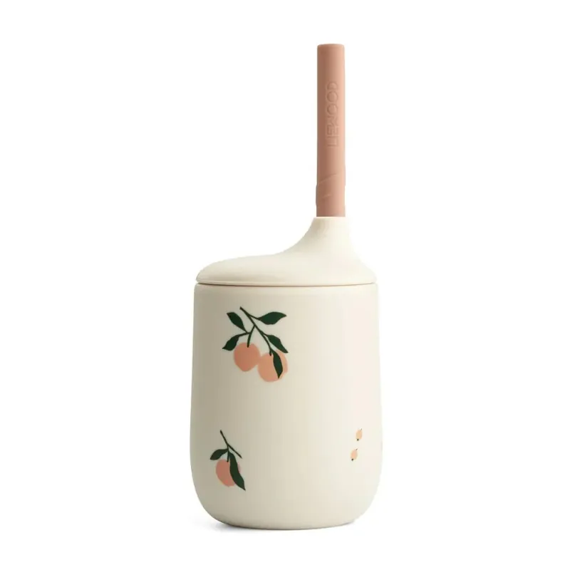 Rabatter Liewood silikonmugg med sugrör Peach Sea Shell mix