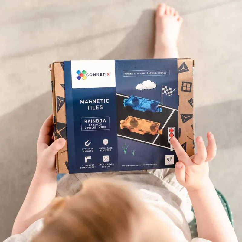 Connetix Magnetiska byggklossar för barn Rainbow Car Pack 2el. Säker betalning