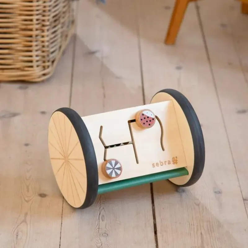 Sebra Woodland pedagogisk leksaksrulle/träningsspegel Expressleverans