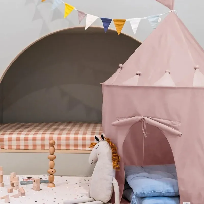 Billig 3 Sprouts babytält återvunnet rosa