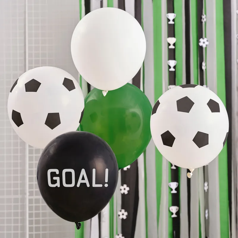 Gingerray Latexballonger Svart Vit Grön Fotbollsballong Lågt pris