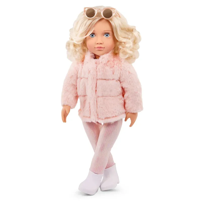 Billigare Our Generation babydocka Ava blond med buskigt hår 46 cm