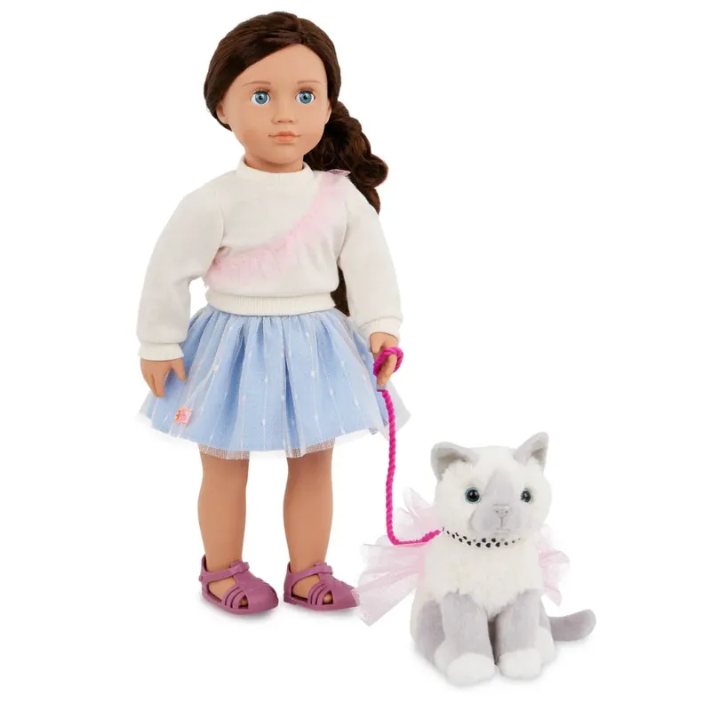Köp nu Our Generation Mindy babydocka med bedårande katt och tillbehör 46 cm
