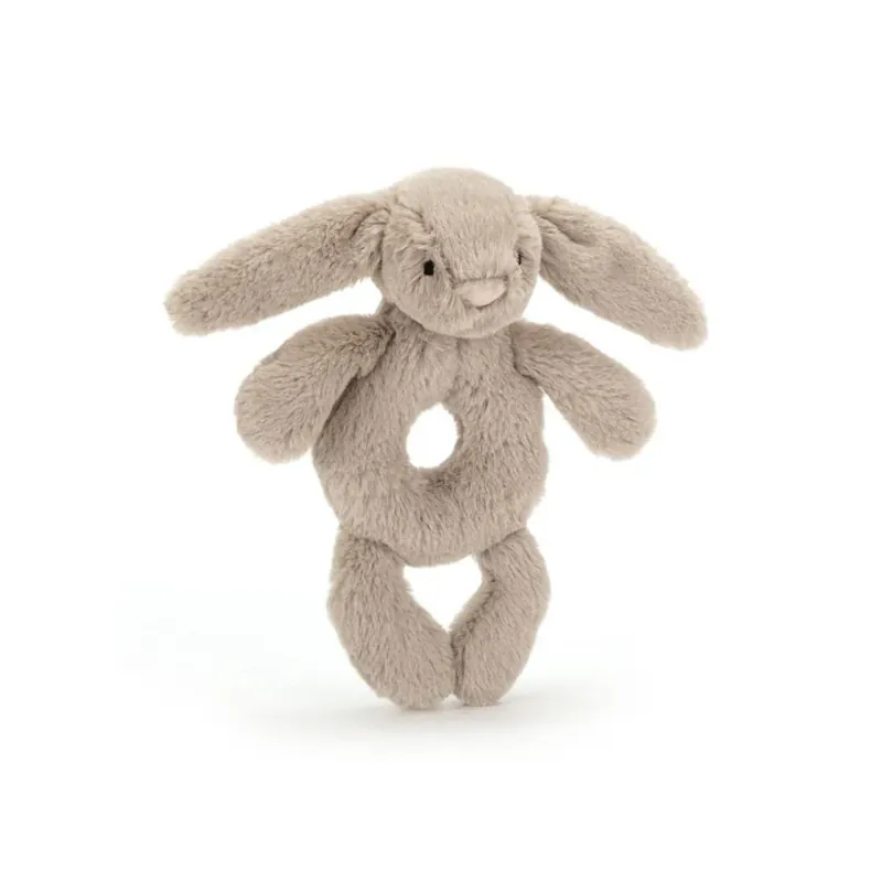 Snabb leverans Jellycat maskot kanin skallra beige 18 cm