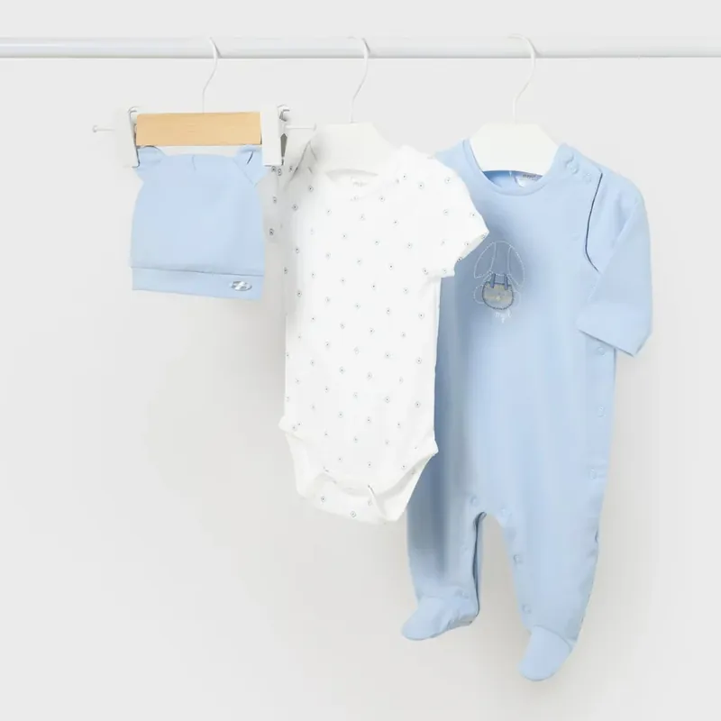 Mayoral Babykläder set baby bodysuit och mössa Sky Nyhet