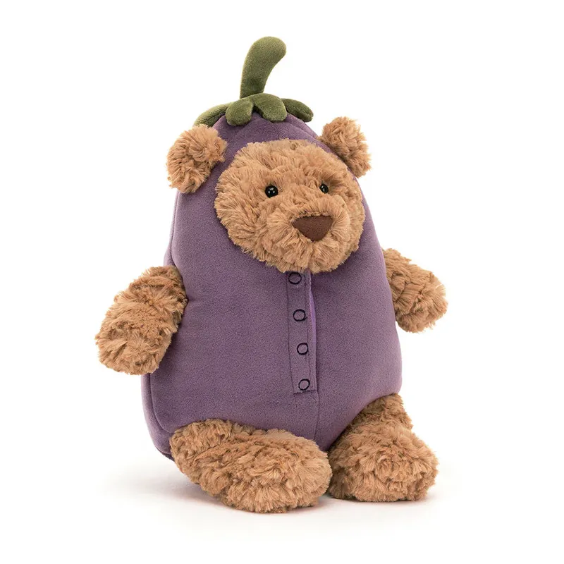 Jellycat maskot teddybjörn Bartholomew aubergine 30 cm Snabb frakt