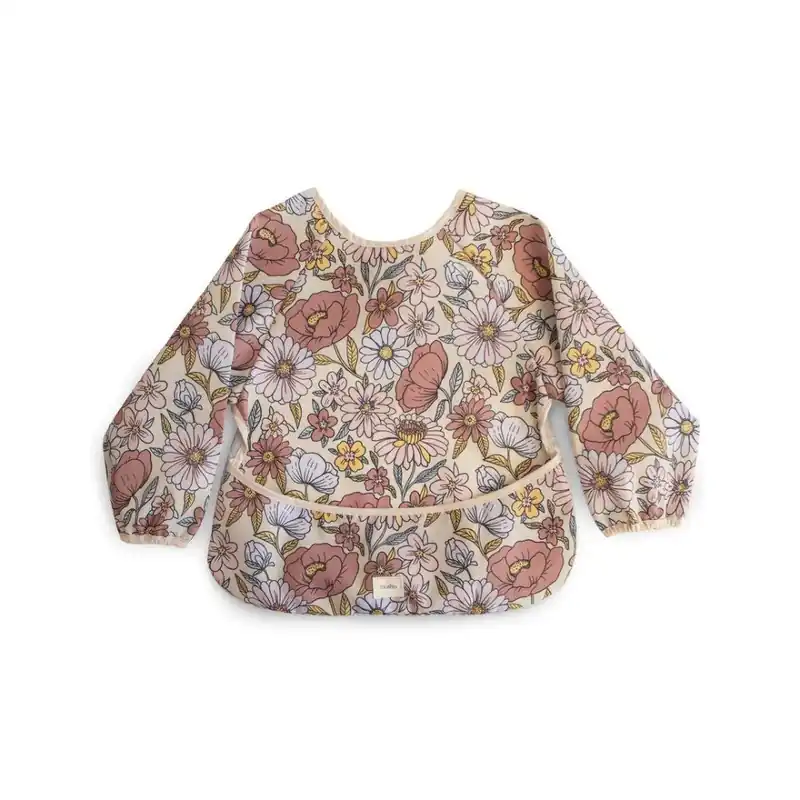 Mushie långärmad vattentät haklapp Retro Flowers Erbjudande