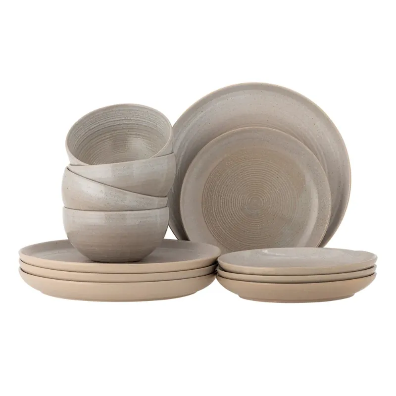 Säker betalning Bloomingville Taupe Grey Stengods set