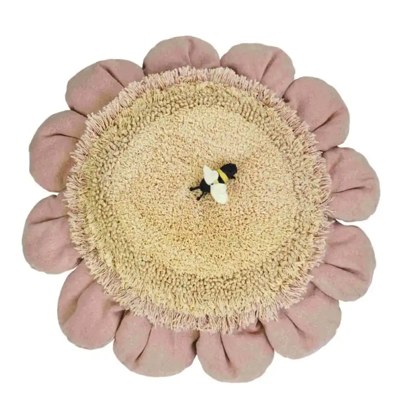 Snabb leverans Lorena Canals Rosa Daisy Planet Bee golvkudde