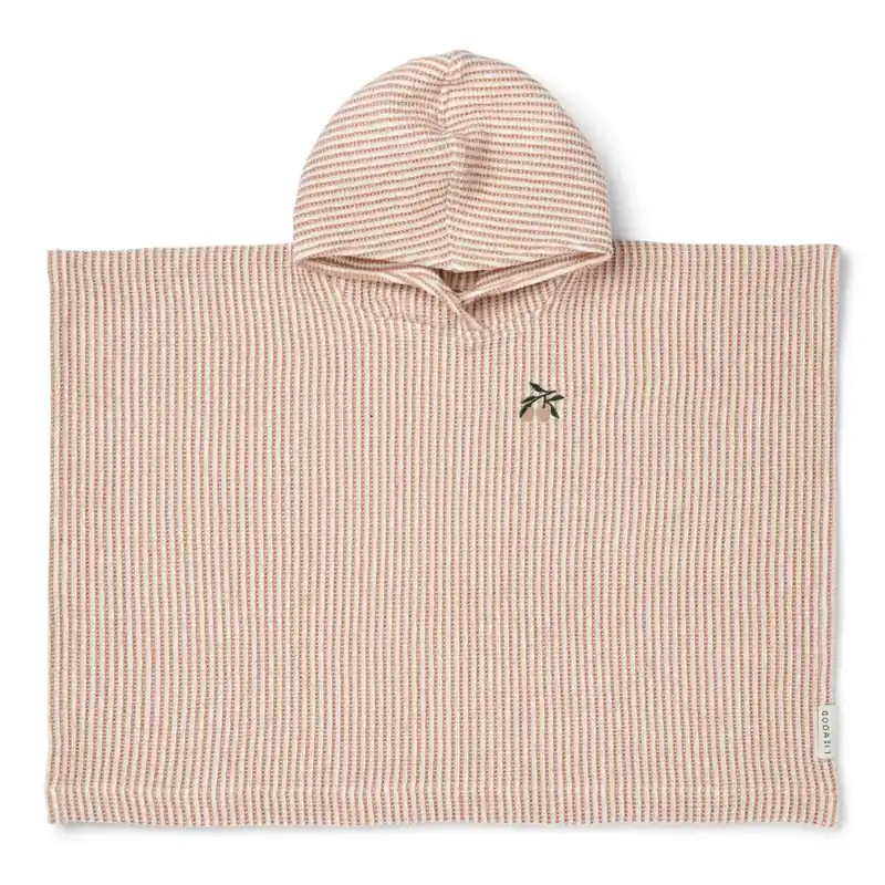 Liewood babysimponcho Paco Broderi Y/D rand Tuscany rose / Creme de la creme Köp nu