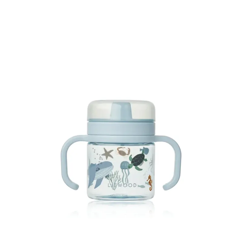Sänkt pris Liewood Pipmugg med handtag Kylo Tritan Sea Creature Sandy 280 ml