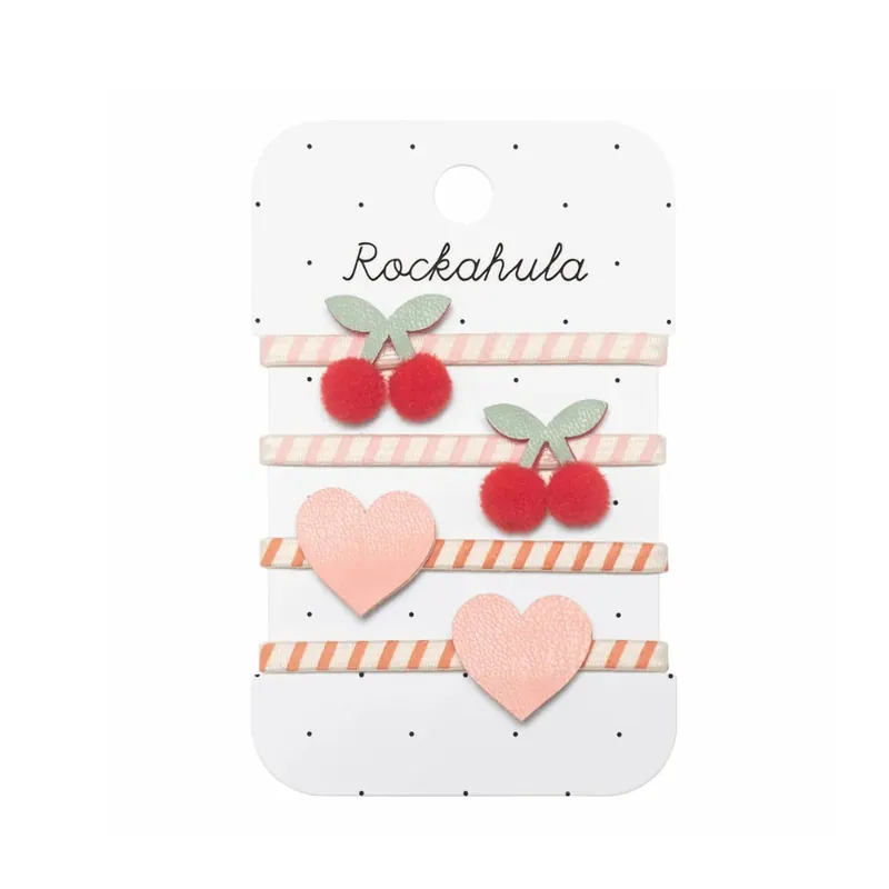 Köp online Rockahula Hårprydnader Hårsnoddar Cherry Kiss Stripy (4-pack)