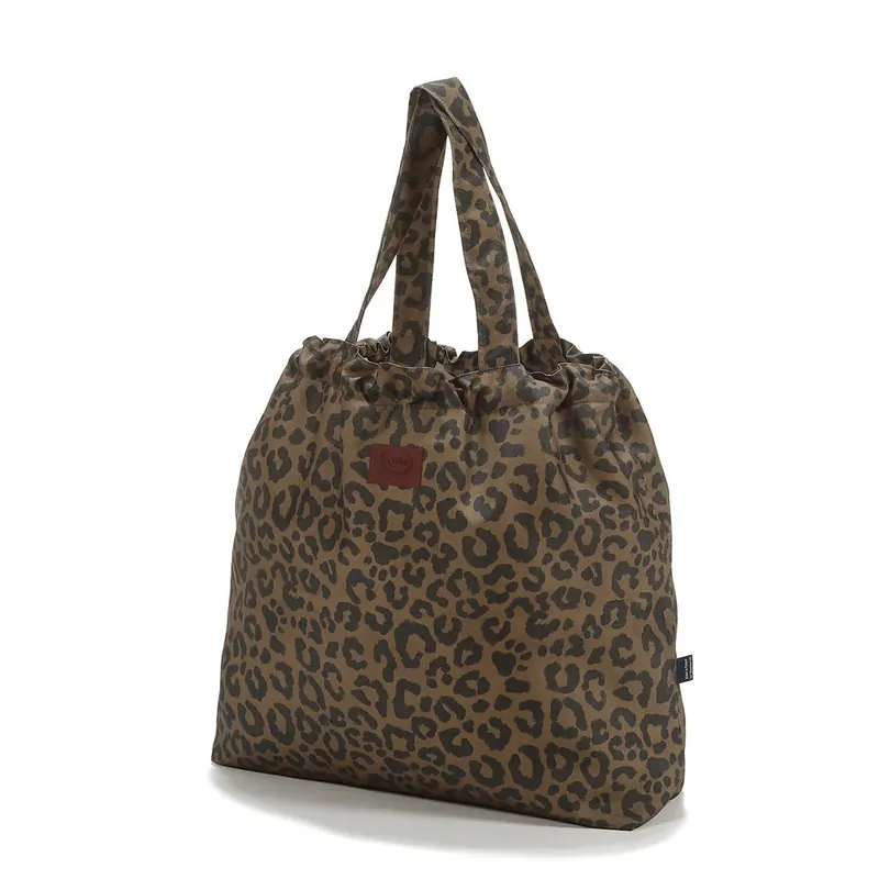 Kampanjpris La Millou Shopper Bag med ficka Mummy Bag Leopard Choco L
