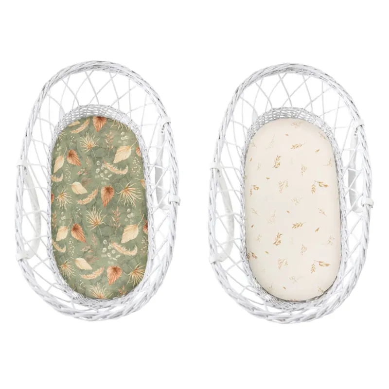 Säker betalning Sleepee liggkorgslakan 2-pack Bohemian Green/Bohemian Botanic