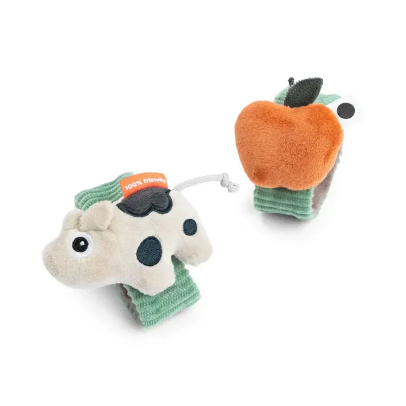 Done by Deer Handle Toy 2pc Dotti Cow Green Populär