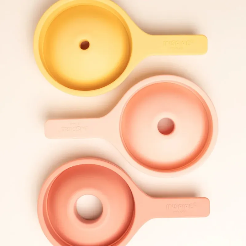 Snabb leverans Inspire My Play silikon-sensoriska trattar Korall/Gul 3 st