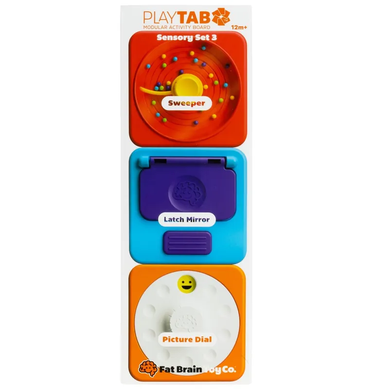 Endast idag Fat Brain Toys PlayTab Sensory Squares, set om 3 stycken med bollskrapa