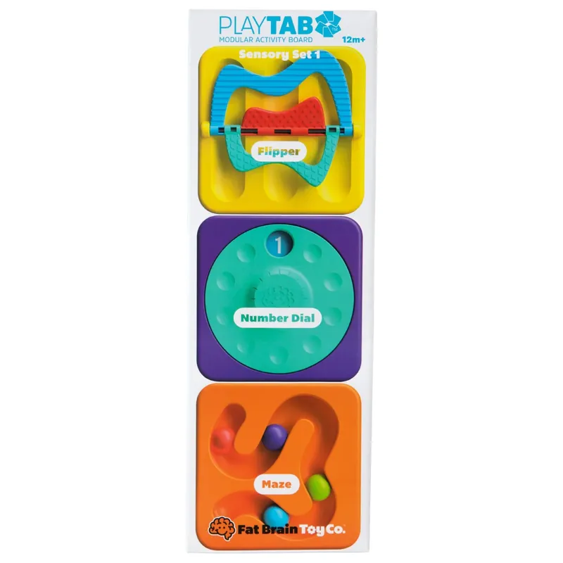 Nedsatt pris Fat Brain Toys PlayTab Sensoriska kvadratiska brickor, set 1 med avdelare