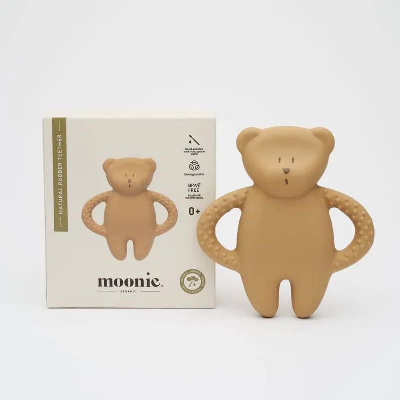 Köp online Moonie naturgummi-bitring för barn Cappuccino