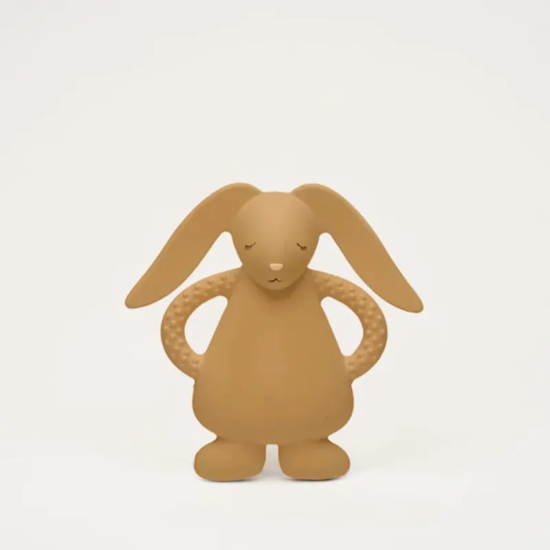 Moonie naturgummi-bitring för barn Cappuccino Rabbit prisnedsättning