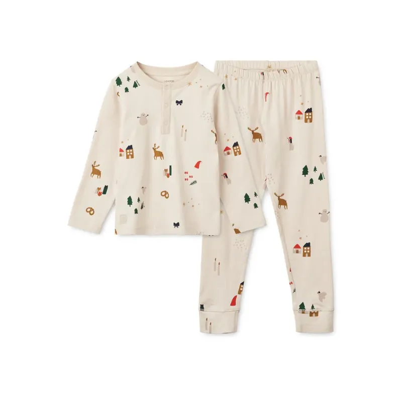 Kampanjpris Liewood pyjamaset med Wilhelm Holiday / Sandy-tryck