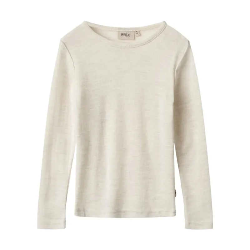 Wheat Alfie långärmad T-shirt för barn, melange Expressleverans