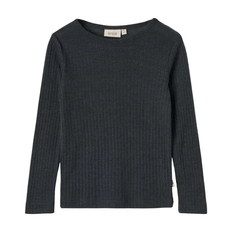 Wheat Barnens långärmade silkesullströja Alfie Navy Sista chansen