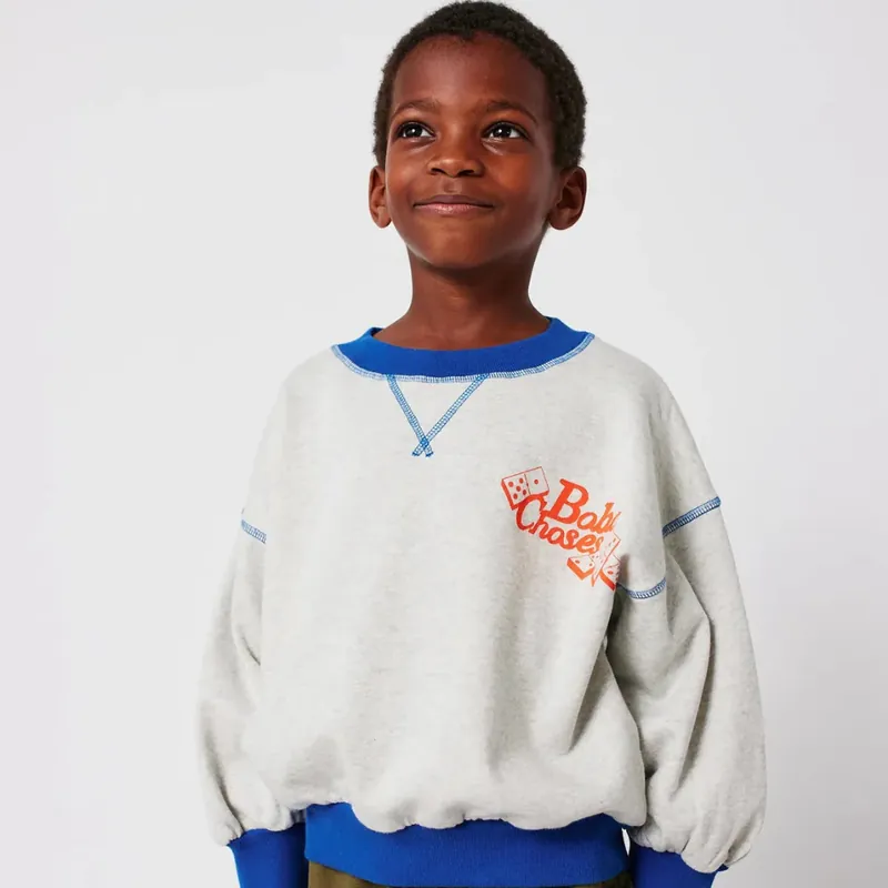 Begränsat erbjudande Bobo Choses Barnens sweatshirt Dominos Ljus gråmelerad