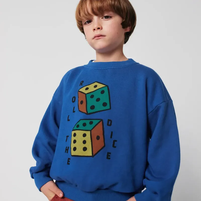 Snabb leverans Bobo Choses Barnens Sweatshirt Roll The Dice Blå