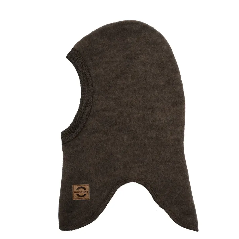 Mikk Line Barnens merinoullströja Dark Brown Melange Rabatter