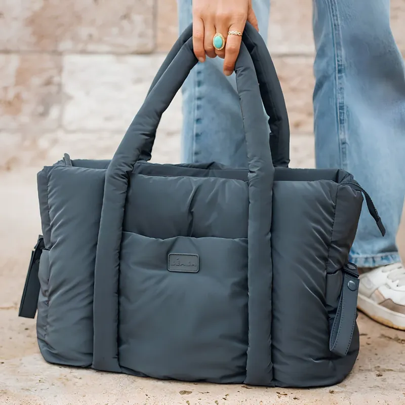 Billigare Beaba Puffy Paris Mummy Bag Mörk gråmelerad