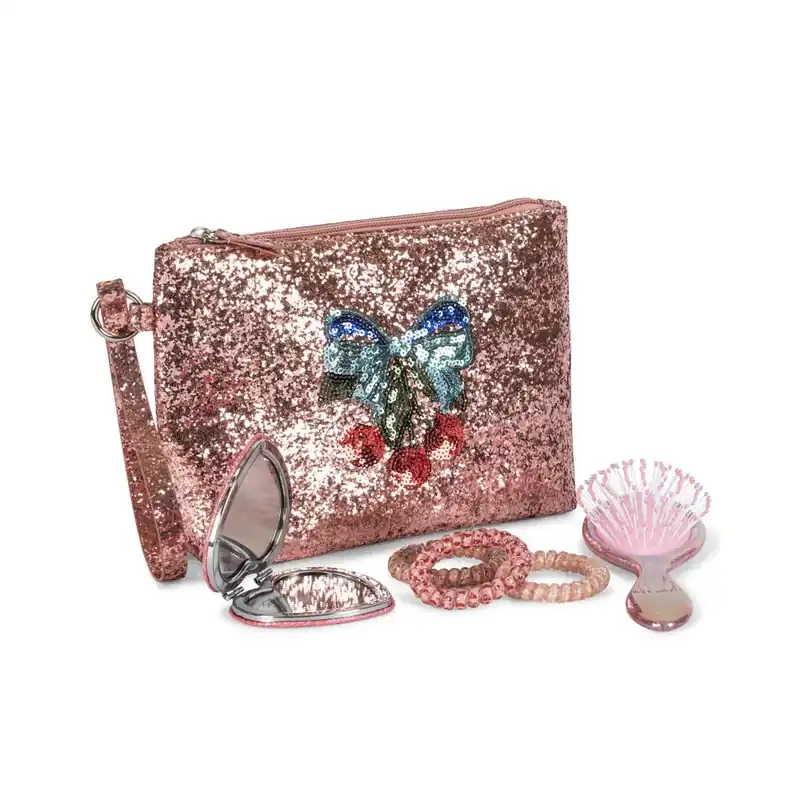 Konges Slojd Kosmetisk väska för flickor med tillbehör Glitter Rose Sänkt pris