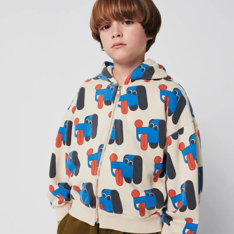 Bobo Choses Barnhoodie Doggy Mate all over Offwhite Billigare