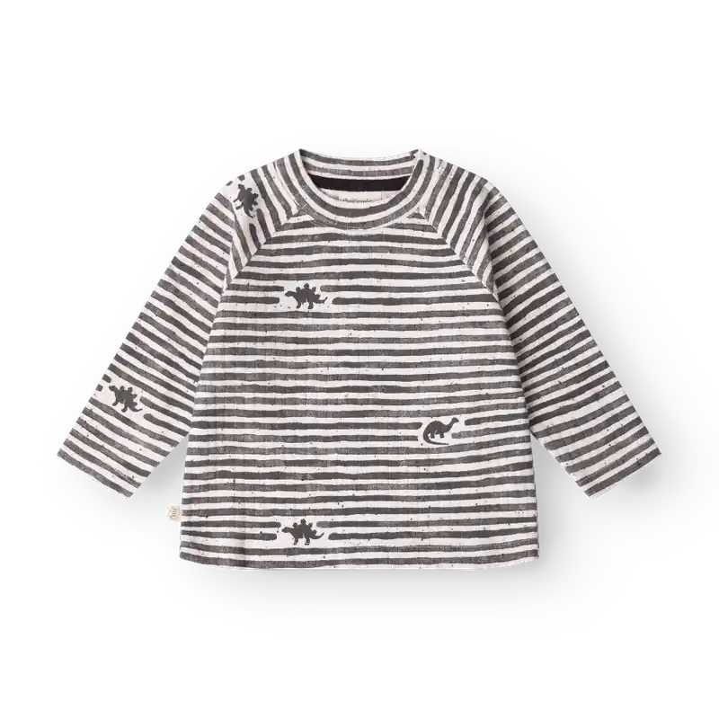 That‘s Mine barnens långärmade T-shirt Aksel Mono dino stripe Extra rabatt