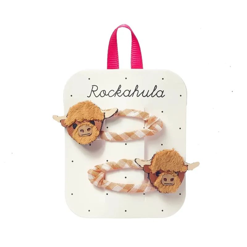 Beställ nu Rockahula-klämmor för flickor Hettie Highland Cow