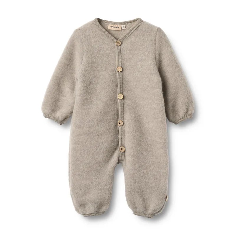 Wheat Merinoull baby jumpsuit Levi Khaki Melange Fynd