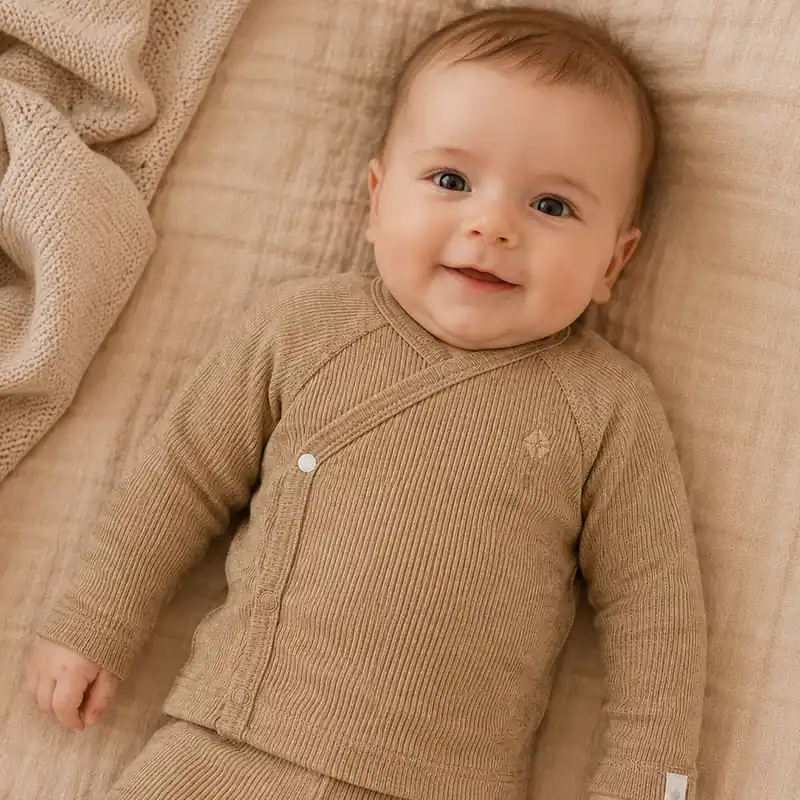 Noppies Långärmad babytröja Nanyuki Ljusgrön Melange Extra rabatt