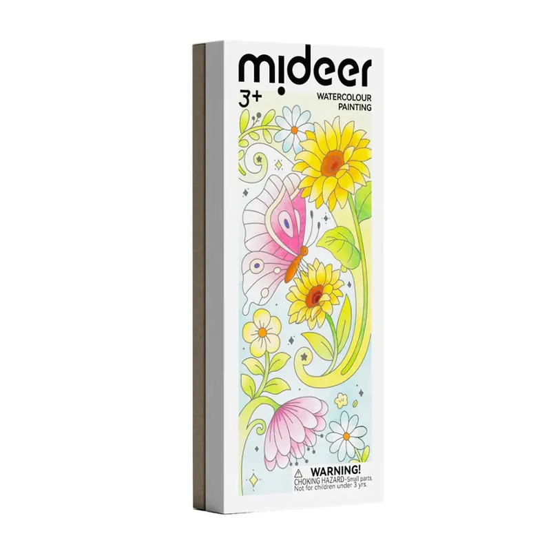 Mideer Barnens akvarellfärgbok Blommor Kampanj