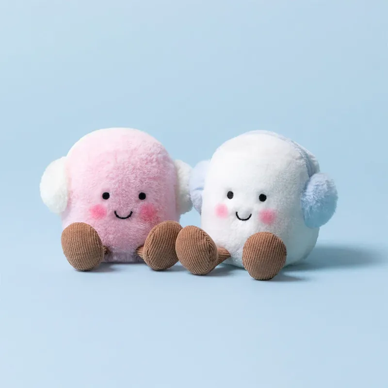 Sista chansen Jellycat-maskot Glada marshmallows med öronmuffar