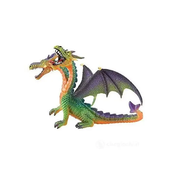 Köp nu Lekfigur, tvåhövdad drake grön
