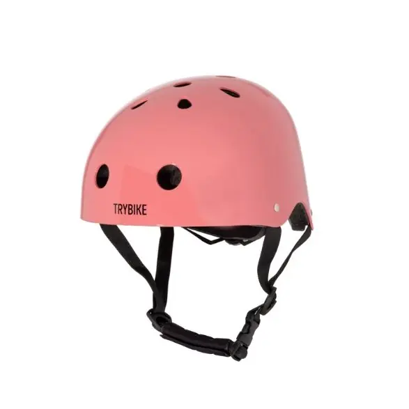I lager Trybike cykelhjälm Jaipur pink retro look, storlek S