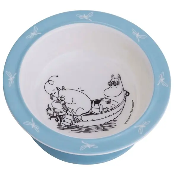 Sugkoppstallrik, Mumin vatten och bad blå Fynd