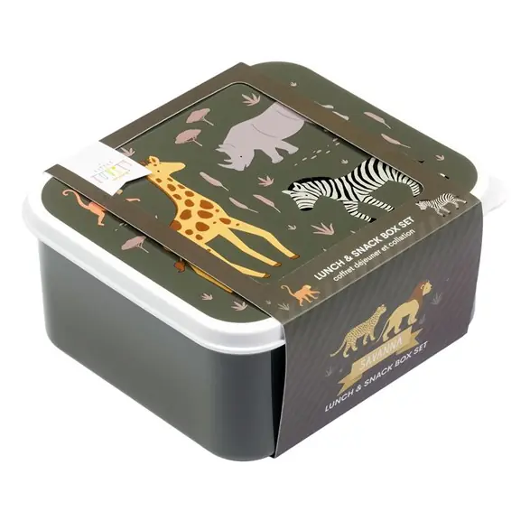 Lunch & snack box set 4 delar, savanna Köp online