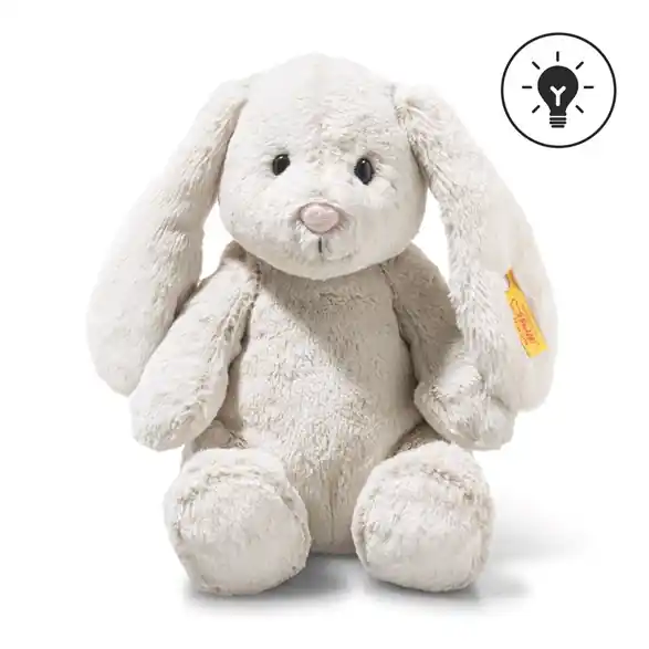 Erbjudande Hoppie rabbit light grey with light, 28 cm